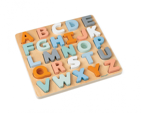 wooden alphabet shapes puzzle