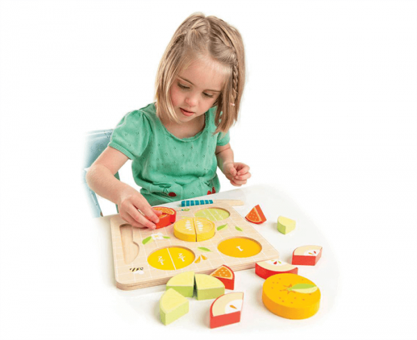 wooden fruit cutting toy