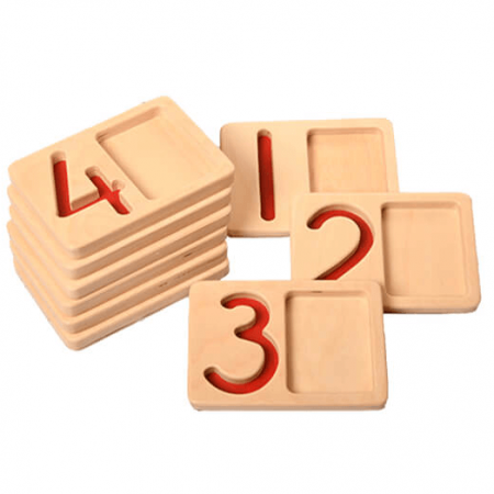 wooden number trays