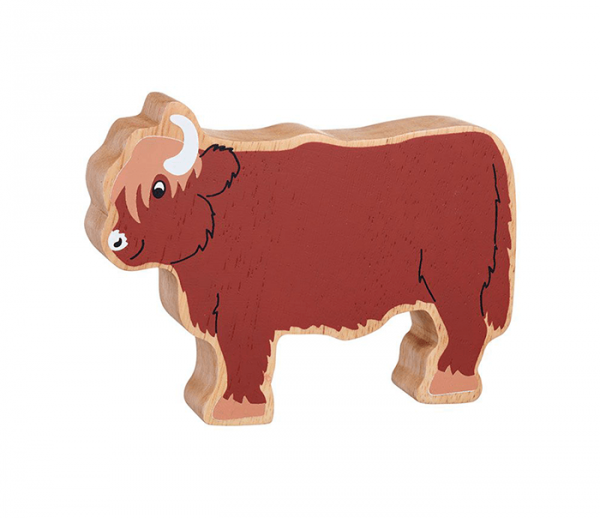 wooden highland cow animal toy