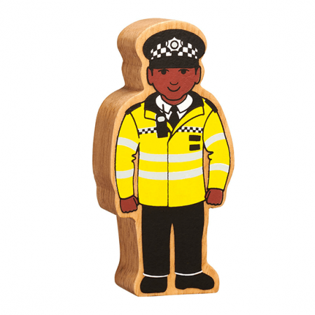 wooden policeman figure toy