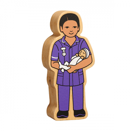wooden midwife figure toy