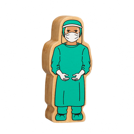 wooden surgeon figure toy