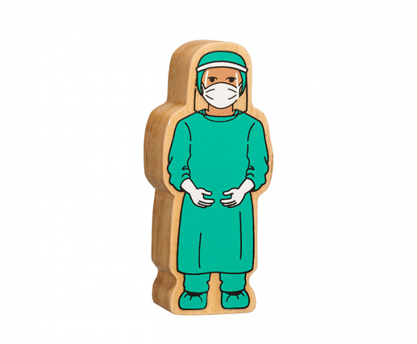 wooden surgeon figure toy