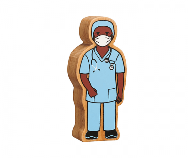 wooden nurse figure toy