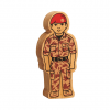 wooden army officer figure toy