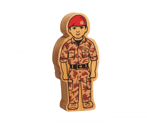 wooden army officer figure toy