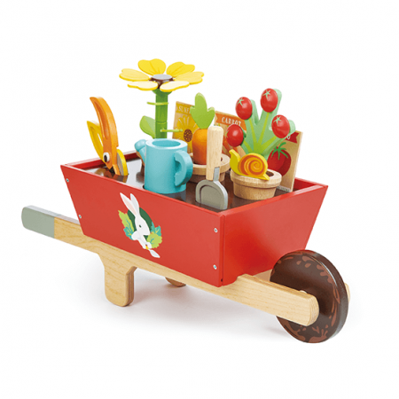 wooden wheelbarrow toy