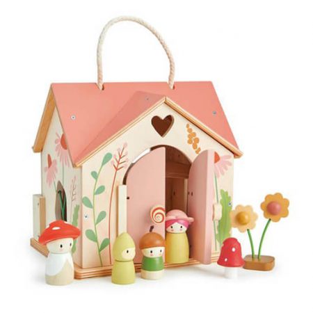 wooden rosewood cottage toy