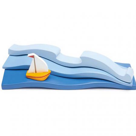 wooden blue water toy