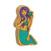 Wooden Green & Purple Mermaid Toy