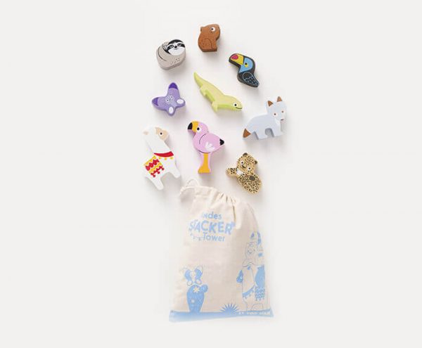 PL113 andes stacking 2021 animals popping out of bag@2x 1 - Wood Bee Nice - Children's Wooden Toys | Eco-Friendly Toys