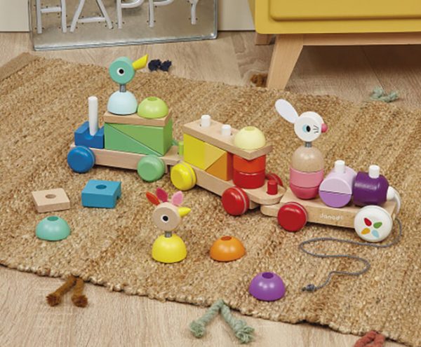 zigolos giant multicolour train 2 1 - Wood Bee Nice - Children's Wooden Toys | Eco-Friendly Toys