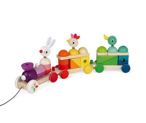 zigolos giant multicolour train 3 - Wood Bee Nice - Children's Wooden Toys | Eco-Friendly Toys