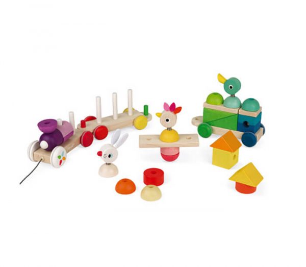 zigolos giant multicolour train 4 - Wood Bee Nice - Children's Wooden Toys | Eco-Friendly Toys