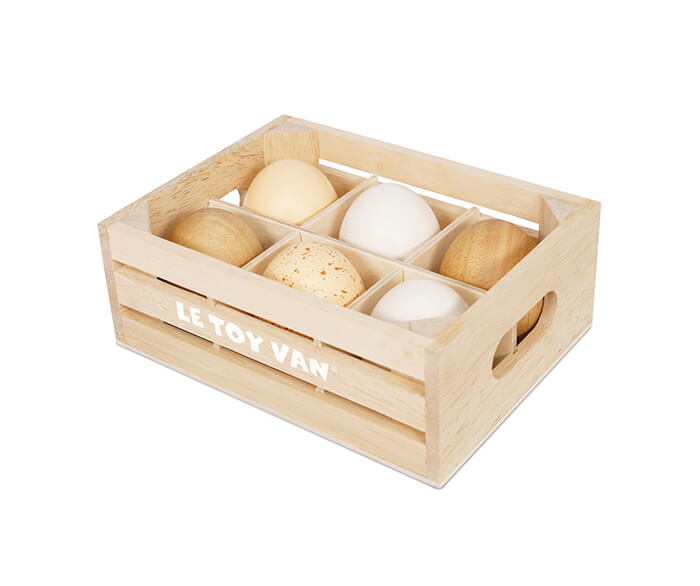 TV190 Farm Eggs Half Dozen Wooden Pretend Play - Wood Bee Nice - Children's Wooden Toys | Eco-Friendly Toys