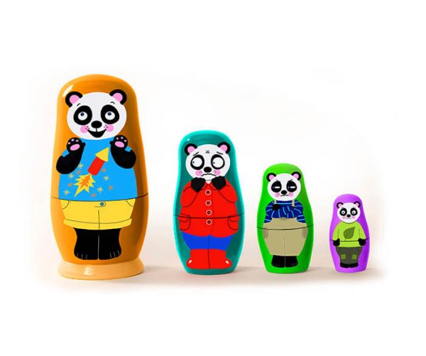 L1006 Nesting Panda Bears 2 - Wood Bee Nice - Children's Wooden Toys | Eco-Friendly Toys