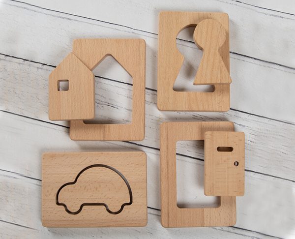 L1008 Little Looking Shapes Set 2 10 - Wood Bee Nice - Children's Wooden Toys | Eco-Friendly Toys