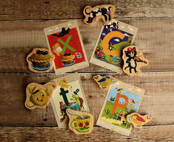 L1020 Alphabet Rhyme Time Characters Set 2 3 - Wood Bee Nice - Children's Wooden Toys | Eco-Friendly Toys