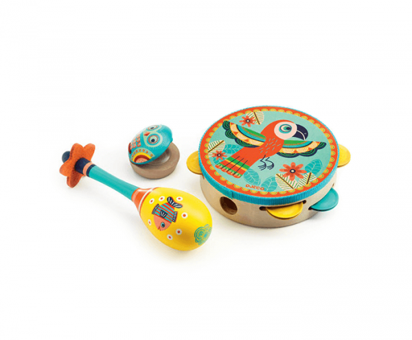 castanet maraca and tambourine set 2 - Wood Bee Nice - Children's Wooden Toys | Eco-Friendly Toys