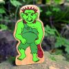 Wooden Green Troll Toy - Image 2