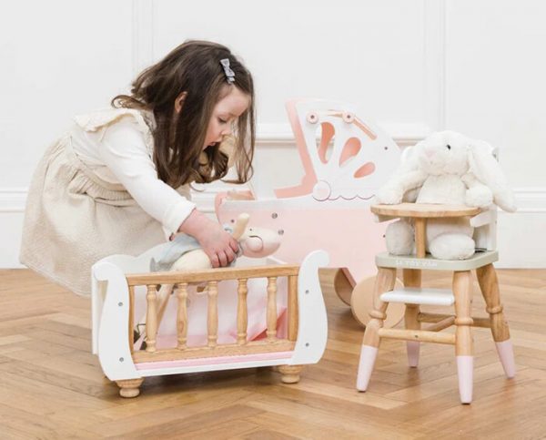 TV600 sleigh doll cot highchair and - Wood Bee Nice - Children's Wooden Toys | Eco-Friendly Toys