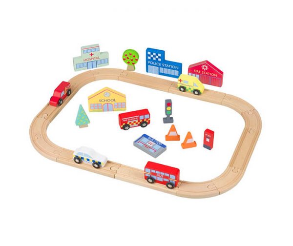 EMERGENCY ROAD TRACK 2 - Wood Bee Nice - Children's Wooden Toys | Eco-Friendly Toys