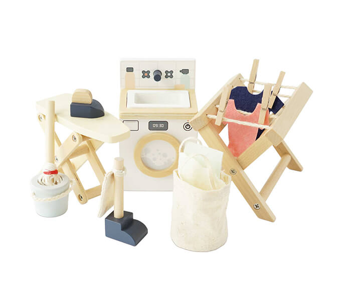 ME038 laundry set washing machine ironing dryer - Wood Bee Nice - Children's Wooden Toys | Eco-Friendly Toys