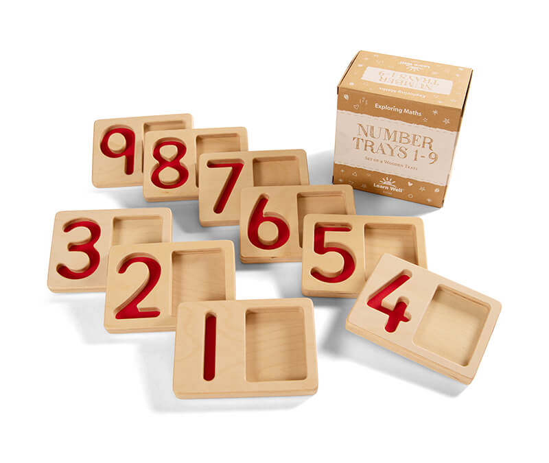 E0269 Number Trays 1 9 Image 1 - Wood Bee Nice - Children's Wooden Toys | Eco-Friendly Toys