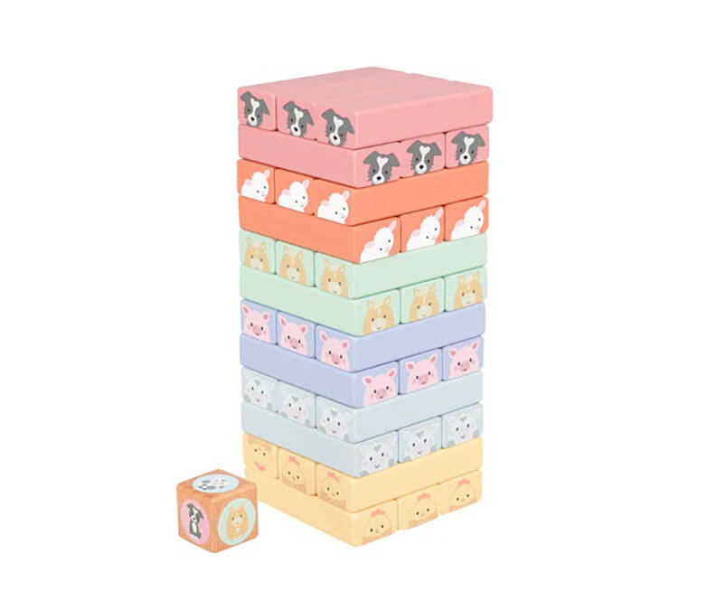 Farmyard Wooden Animal Tumbling Tower