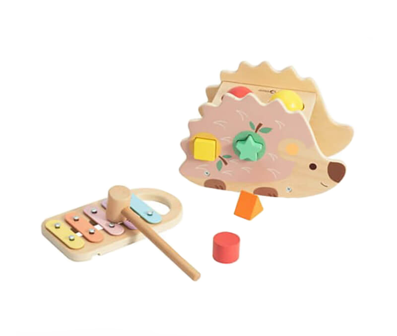 Classic World Hedgehog Pounding Bench 1 - Wood Bee Nice - Children's Wooden Toys | Eco-Friendly Toys